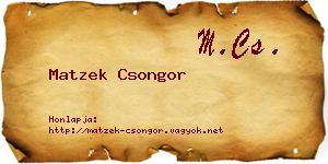 Matzek Csongor névjegykártya